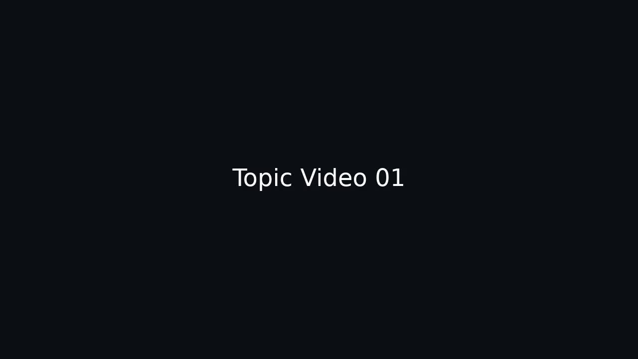 Topic Video 01: Performance Concept 01 (5m)