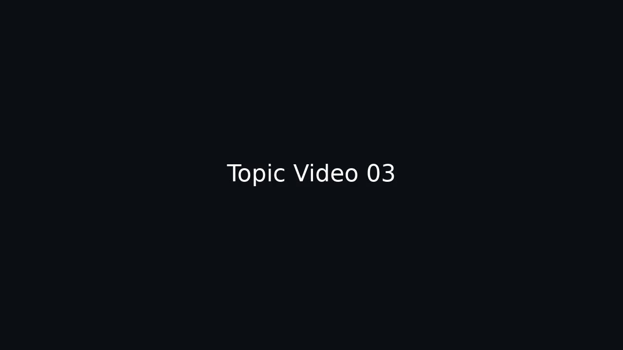 Topic Video 03: Performance Concept 03 (5m)