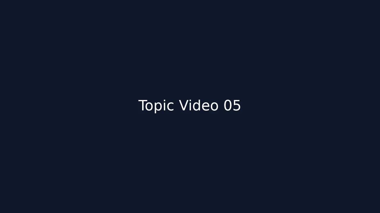 Topic Video 05: Performance Concept 05 (2m)